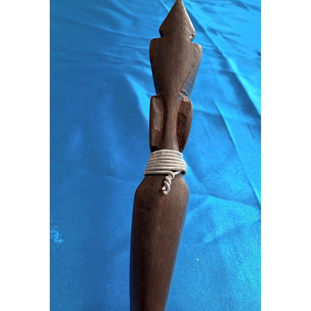 Vintage Hand Carved African Tribal Wood Letter Opener‎ Pair Set of 2 - Picture 5 of 16